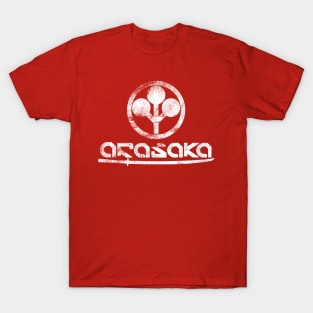 Arasaka logo distressed white with sword T-Shirt